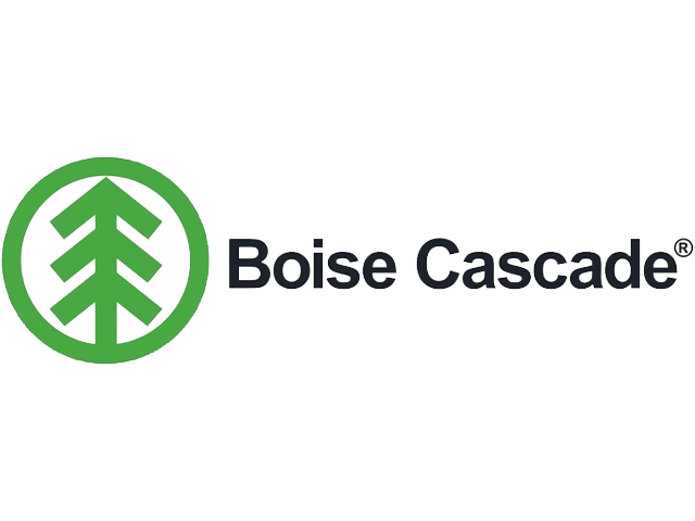 Boise Cascade logo with a green tree symbol inside a circle to the left of the company name in black text.