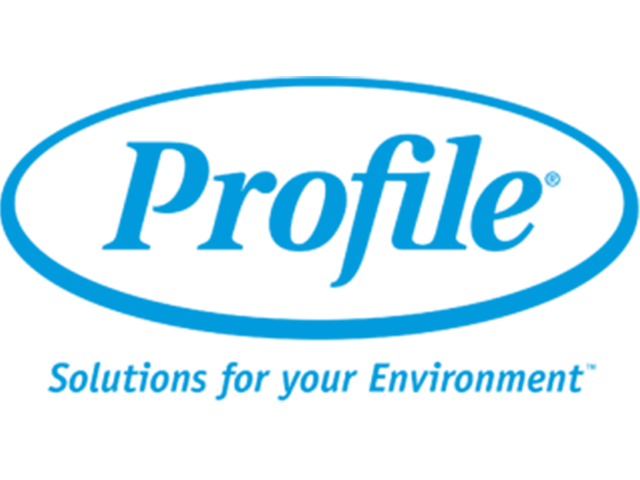 Blue square profile logo for Profile. The test underneath reads "Solutions for your Environment"